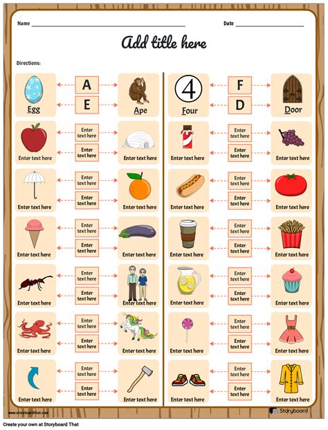 Matching Type Vowels And Consonant Worksheet Storyboard