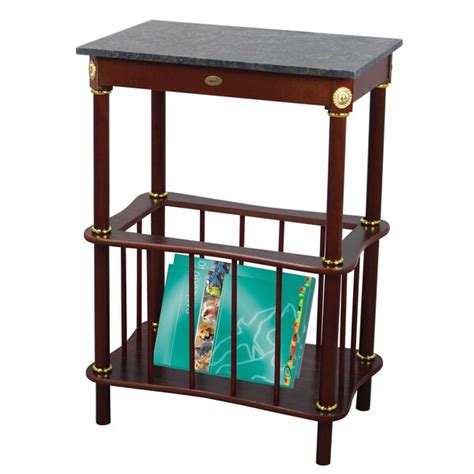 Shop Uniquewise Green Marblecherry Wood End Table With Newspaper
