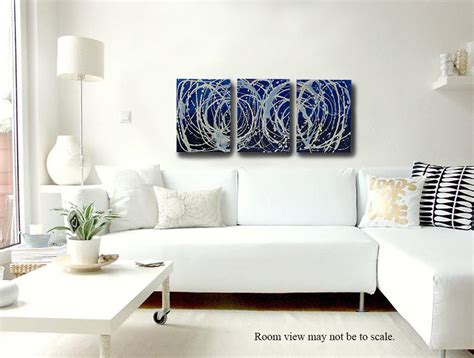 Deep Blue Wave Acrylic Abstract Painting 54 Wide X24 High