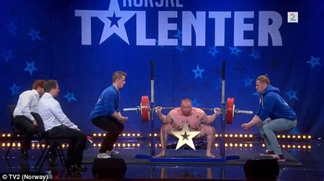 Norway S Got Talent Judges Stunned By Naked Powerlifting Record Daily Mail Online