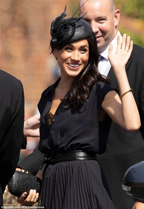 Duchess Of Sussex Flashes Her Black Lace Bra While Arriving At Prince