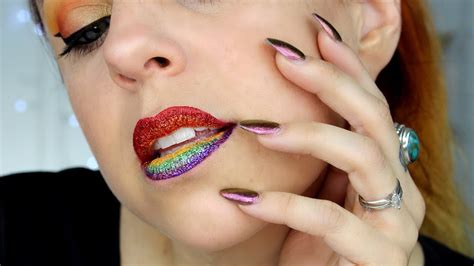 Rainbow Glitter Lips Tutorial 🌈 Pride Glitterfallout Youtube