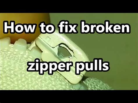 But, a broken or stuck zipper can lead to one of life's most embarrassing moments and ruin a perfectly good garment. How to fix a zipper pull - YouTube