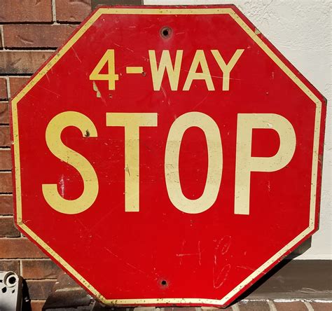4 Way Stop Old Steel 4 Way Stop Sign Us 71 Flickr