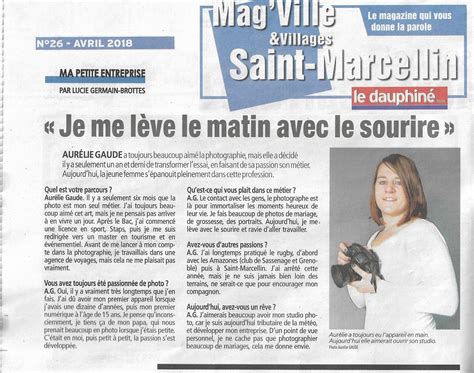 Article de presse publié dans Mag'Ville - Avril 2018 | Aurélie Gaude
