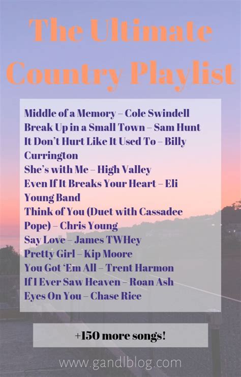 150 Country Songs You Need To Add To Your Playlist G And L Blog