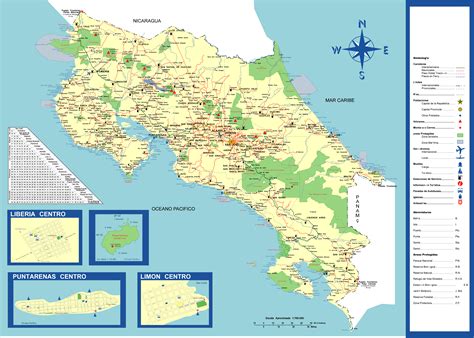 Mapa De Costa Rica Mapa Físico Geográfico Político Turístico Y