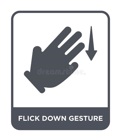 Flick Down Gesture Icon. Trendy Flat Vector Flick Down Gesture I Stock ...