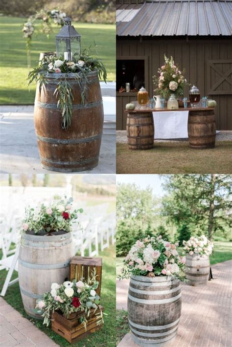 Top 20 Rustic Country Wine Barrel Wedding Ideas Roses And Rings Wine