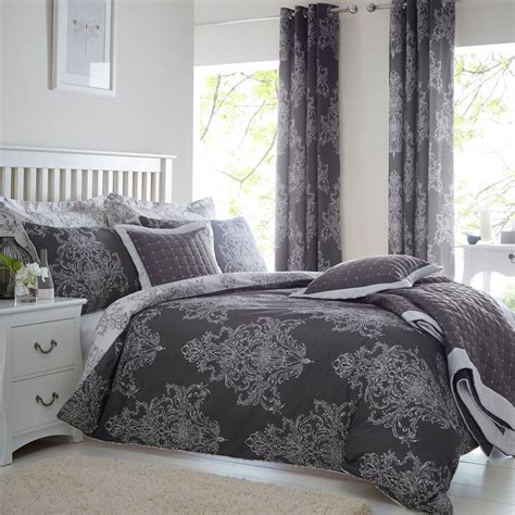 Versailles Charcoal Bed Linen Collection Dunelm