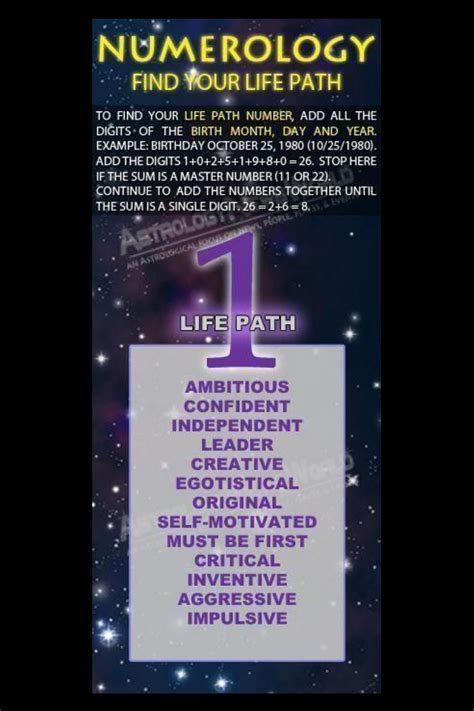 Life path number 1 also carries independence, leadership, and creativity. Numerology: Life Path #1 [ Get a FREE numerology reading ...