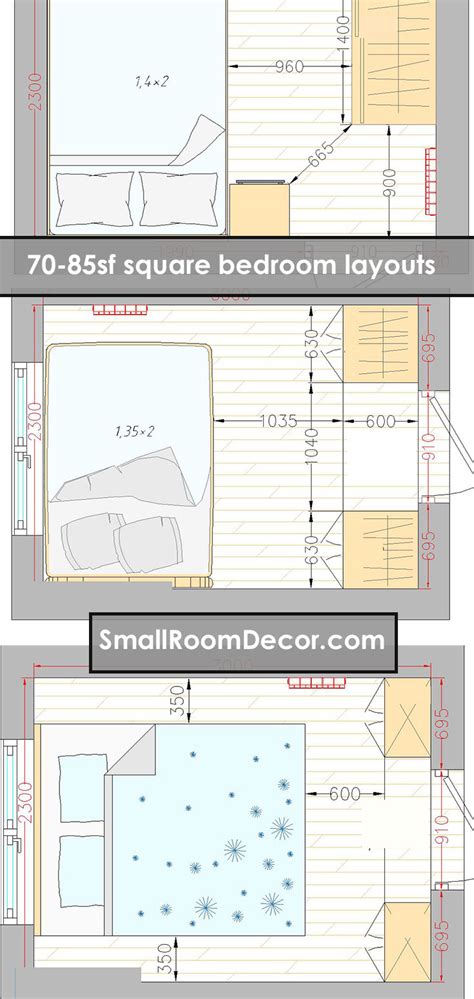 16 Standart And 2 Extreme Small Bedroom Layout Ideas From 65 To 140 Sf