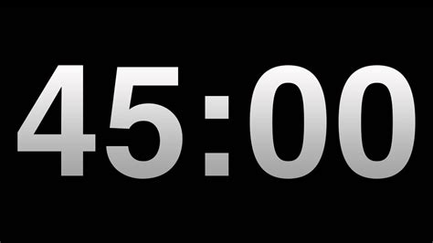 Timer 45 Minutes Timer Video Countdown Black Background Youtube