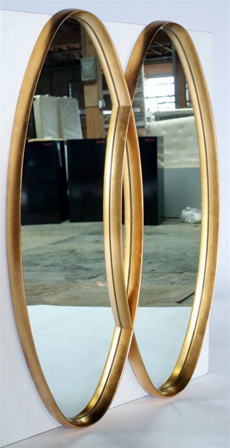 Dual Interlocking Gold Wood Frame Mirror For Sale At 1stdibs