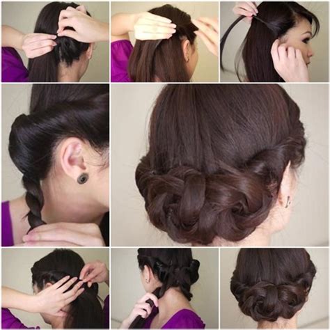 The first step in making this stunning look is to split the hair in half and clip each side. DIY Simple and Awesome Twisted Updo Hairstyle