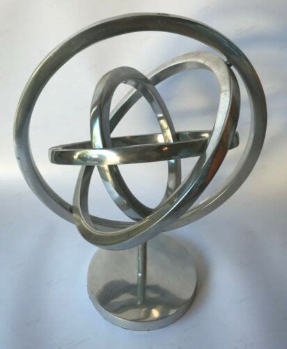 Sculpture Moving Rings Large Metal Sculpture Tabletop Modern Design