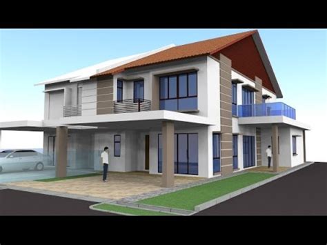 Visual 3d rekabentuk ubahsuai rumah teres 1 tingkat di seksyen 27. Design Rumah Teres 2 Tingkat