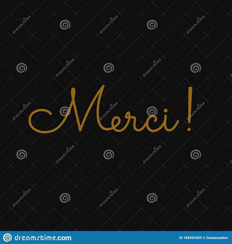 Merci Thank You Translation In French Stock Vector Illustration Of