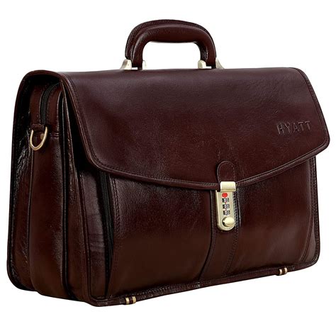 Hyatt Leather Accessories 16 Inch Mens Leather Briefcase Leather Lapt