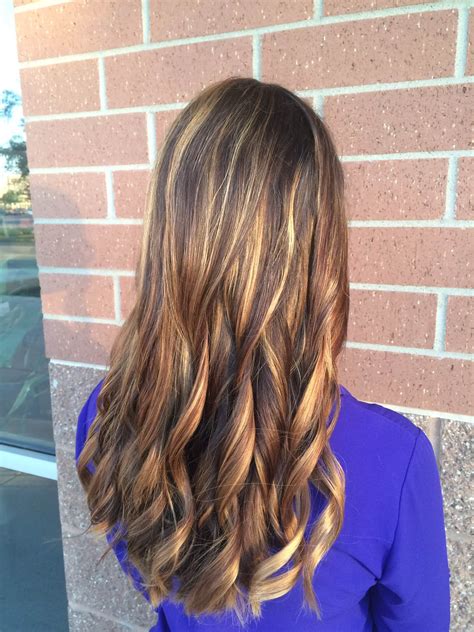 Balayage creates soft and natural gradation of lightness along the hair strand—usually slightly deeper closer to the scalp and lighter towards the ends. Brunette Balayage - Lauren Caleb