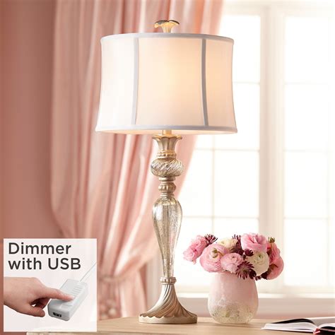Regency Hill Traditional Table Lamp With USB Charging Port 32 75 Tall