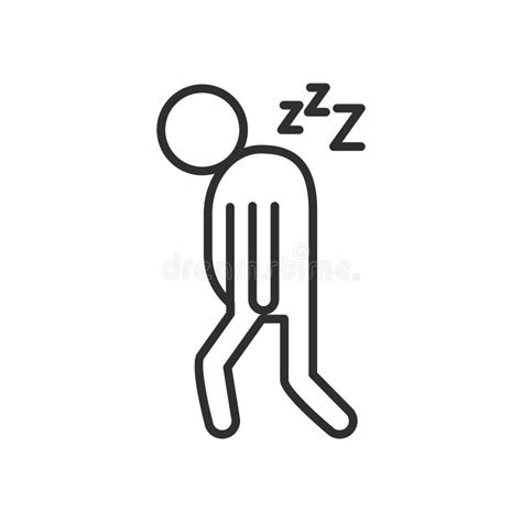 Person With Drowsiness Covid19 Symptom Line Style Icon Stock Vector