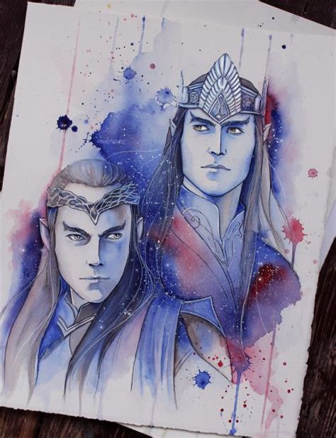 Elrond And Elros Watercolor And Ink Kinko