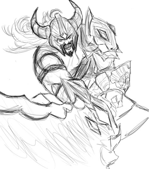Tryndamere League Of Legends Sketch By Nonhovoglia On