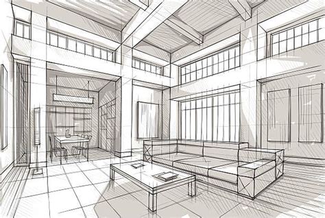 Perspective Drawing Architecture Interior Estell Granados
