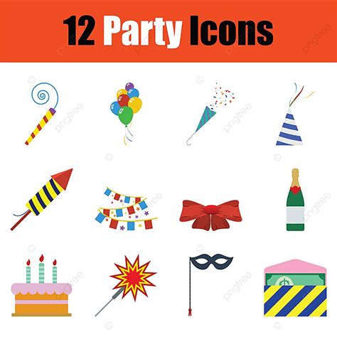 Party Icon Set Bow Celebration Icon Celebrate Drink Png And Vector