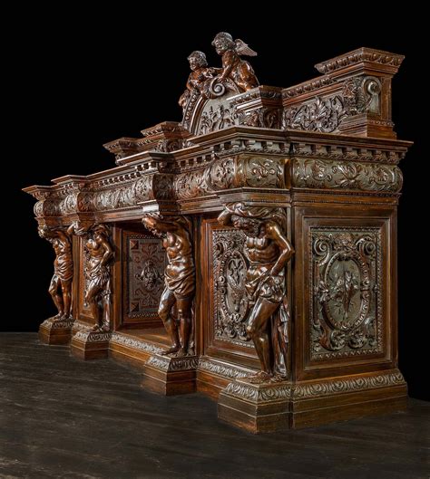 Italian Renaissance carved walnut Chimneypiece. | Gothic furniture