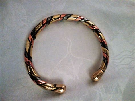 African Vintage Twisted Copper Brass Bracelet Mens Cuff Etsy