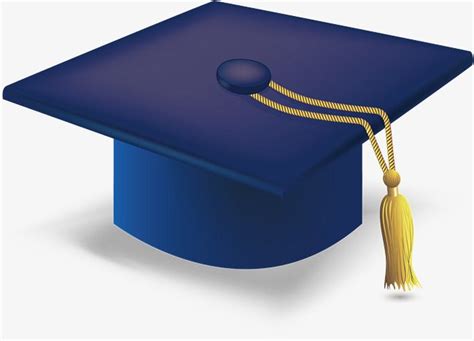 A Blue Graduation Cap With A Gold Tassel On The End And A Yellow Cord