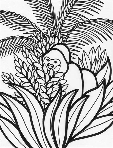 Gorilla Rainforest Animal Coloring Page Download And Print Online