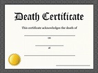 Free Printable Death Certificate - FREE PRINTABLE TEMPLATES