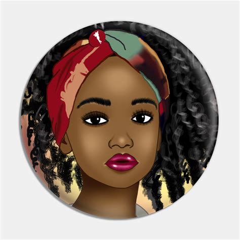 Cute Black Girl Digital Art Drawing Black Girl Magic Pin Teepublic