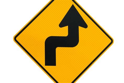 Road Sign Sharp Curves High Quality Transportation Stock Photos