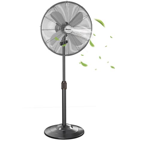 Buy Costway 16 Metal Oscillating Pedestal Fan 3 Wind Speed Height Adjust W4 Blades Black Online