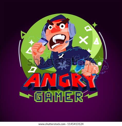 Angry Gamer Logo Gamer Logo Concept Vector Illustration