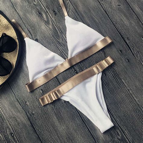 Bandage Bikini 2019 Patchwork Velvet Bikini Brazilian Push Up Swimsuit