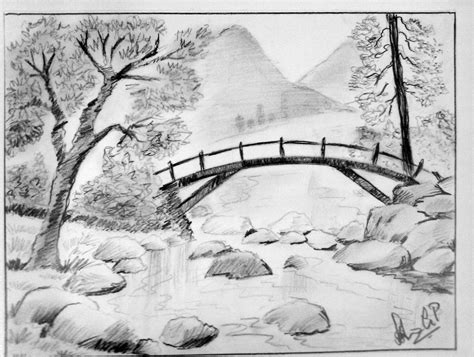 Ashart Gallariee Nature Sketches Pencil Landscape Pencil Drawings