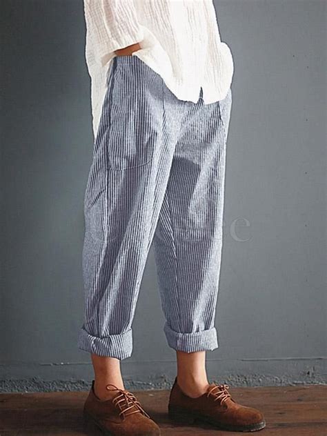 Casual High Waist Cotton Harem Pants Uoozee Cotton Linen Pants