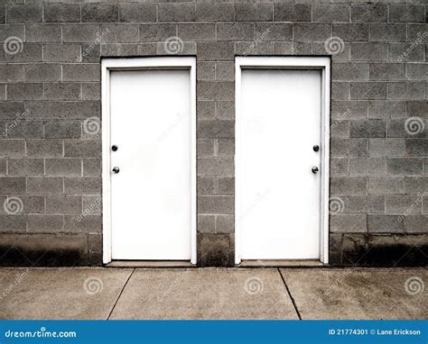 Two Doors Representing Choices Stock Image Image Of Frame Entrance