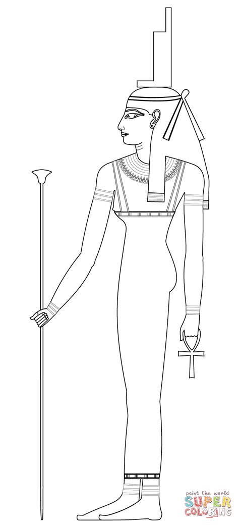 Isis Coloring Page Egyptian Goddess