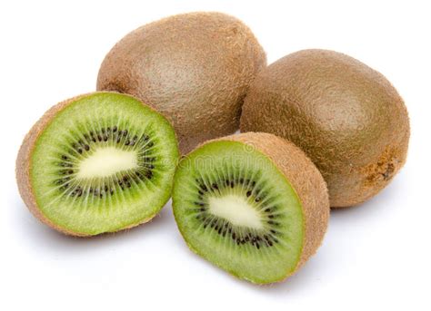 Whole Kiwis And A Kiwi Fruit Cut In Half Stock Photo Image Of Green