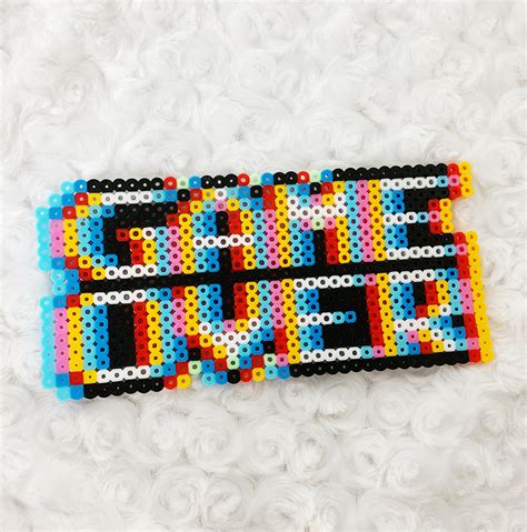 Game Over Video Game Perler Bead Wall Hanging Sprite Etsy