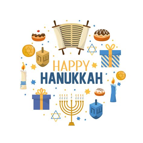 Happy Hanukkah Decoration To Traditional Religion 689497 Vector Art At