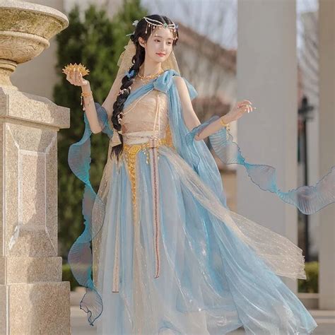 Hanfu Dress Women Festival Arabian Jasmine Costumes Indian Dance
