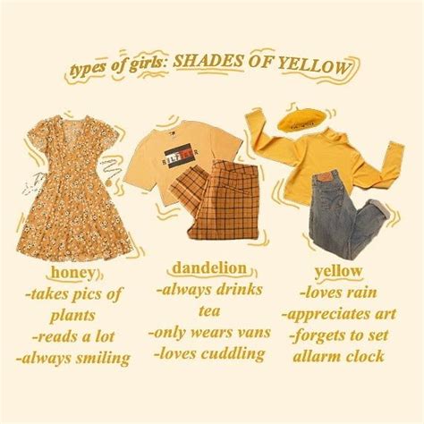 Sweetcreature On Instagram 💛 Types Of Girls Shades Of
