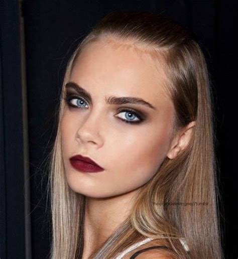 Cara delevingne (pronounced delaveen, born 12 august 1992), british fashion model and actress. Cara Delevingne's smokey eyes + red lips | Hair beauty ...